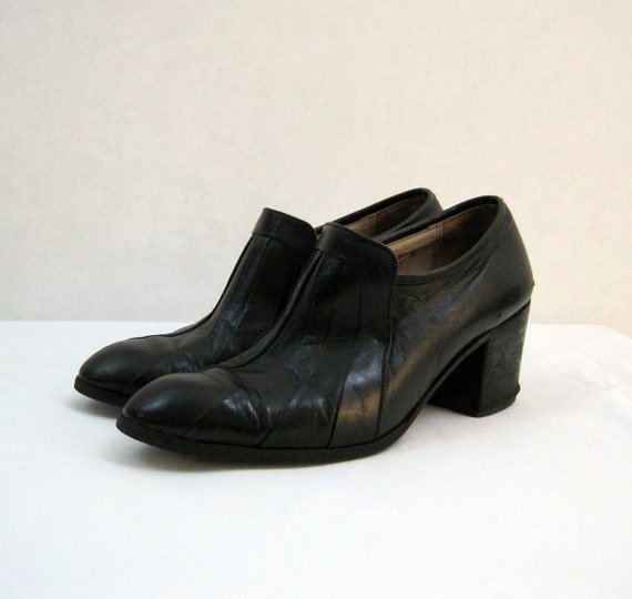 70s Shoes Vintage Mens Disco Pointy Toe High Heel Italian