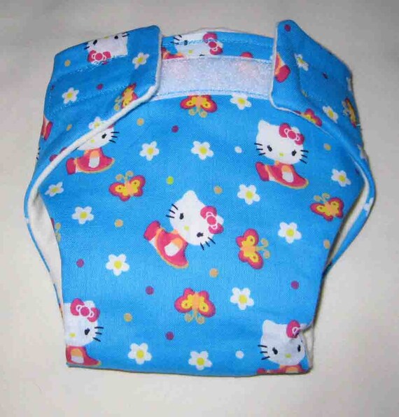 Baby Doll Diaper/Wipe Hello Kitty Fits by DollDiapersWinky411