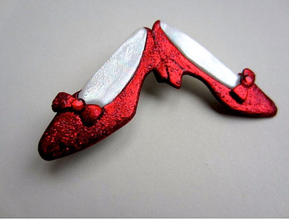 Dorothy's Red Ruby Slippers Pin Brooch by Pinderella on Etsy