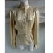 Vintage 70s Blouse size 36 chest Jessica's Gunnies Pintuck Cream Lace Satin