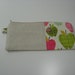 Cotton Case Pencil Pouch , Cosmetics Pouch, Zippy Pouch - A is for Apple