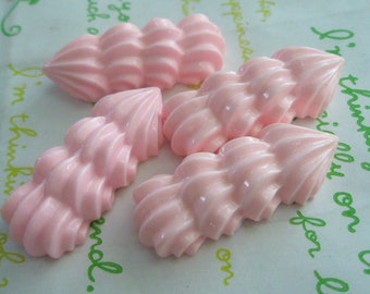sale Long Pink Whipped Cream Cabochons 4pcs