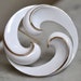 Trifari Curvy White and Gold Enameled Pin