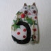 Lg Signed Stephen Dalton Holly Berry Coral Fall Christmas Cat Pin Pendant