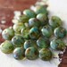 OCEAN DOTS .. NEW Picasso Czech Glass Lentil Beads (1751)