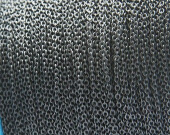 6 Feet Matte Black Plated Chains - Flat Oval 1.8x1.45mm (414C07)(230SFB)