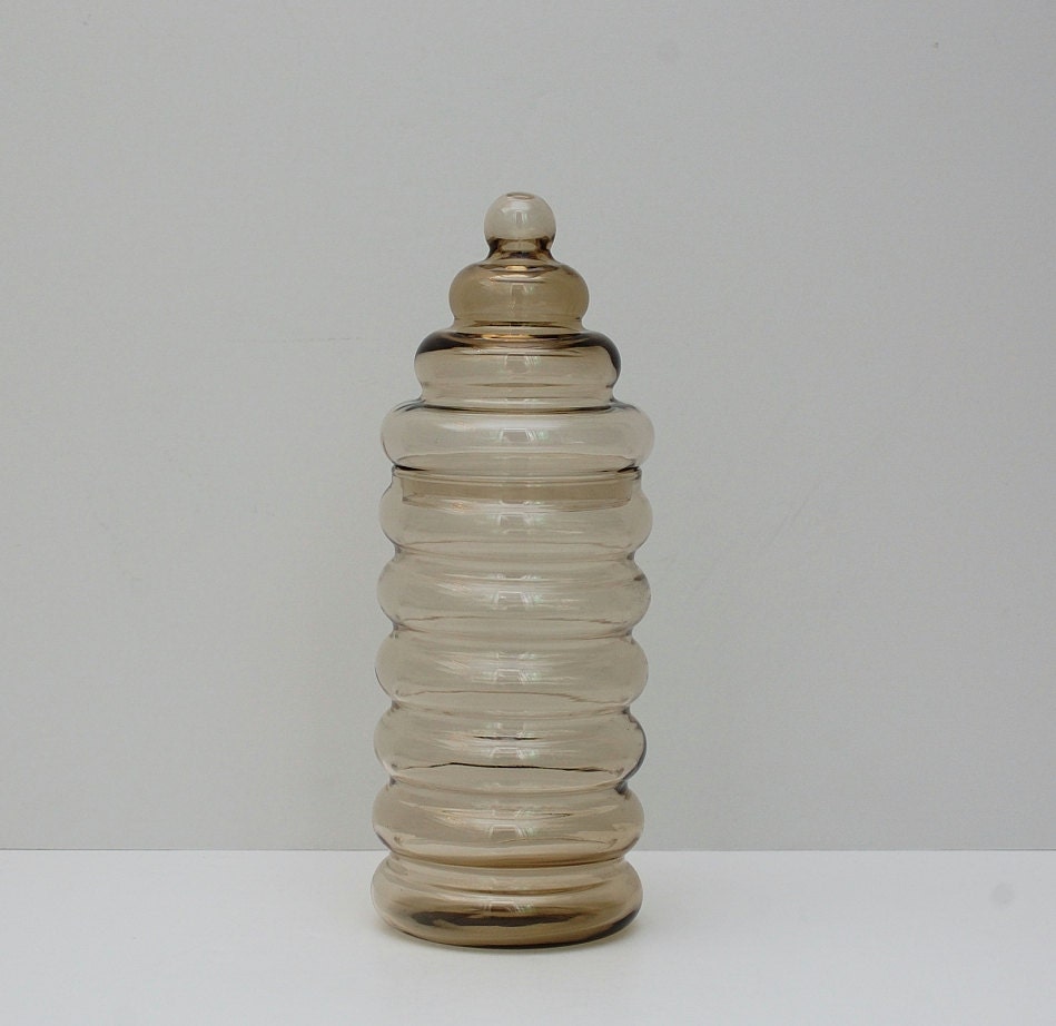 Vintage Jacob Bang Holmegaard Primula Glass Canister Jar