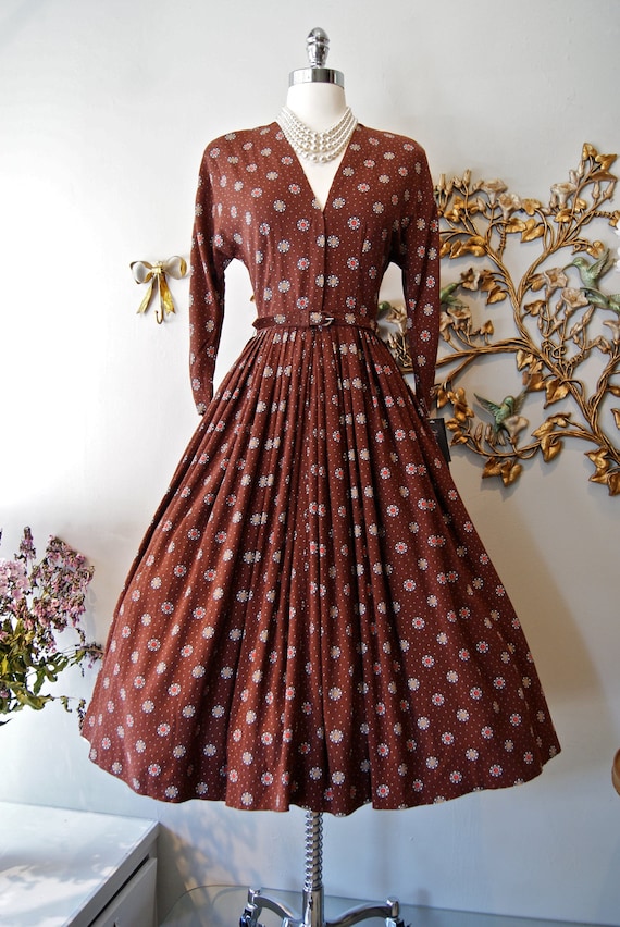  50s  Dress  Early 1950s  Dress  Vintage Early 50s  NEW LOOK