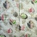 Vintage fabric tablecloth topper Mid Century leaves pink and green feedsack fabric