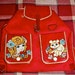 Vintage Showa Era 60s Retro Girl n Dog Macoto Style Anime Kinder Backpack Bag Purse in Red Used