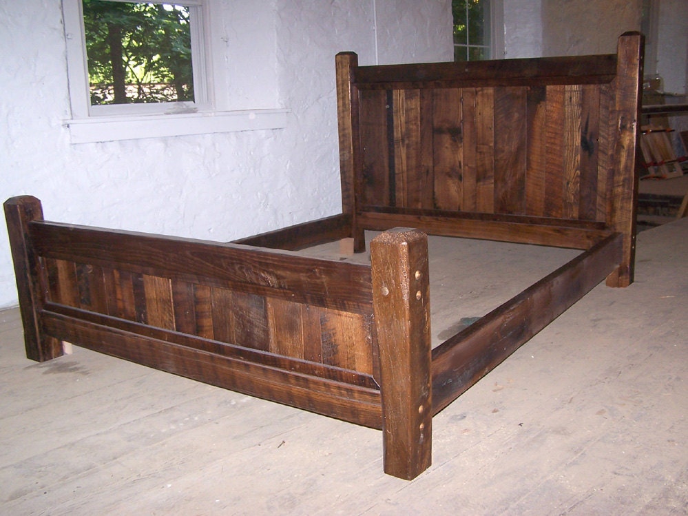 Country Cabin Rustic Bed Frame With Beveled Posts   Il Fullxfull.352976228 7y6v 