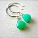 soft mint earrings - green gemstone earrings, chrysoprase, sterling silver, handmade jewelry, DE07S