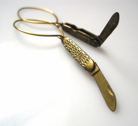 Miniature Pocket Knife Earrings
