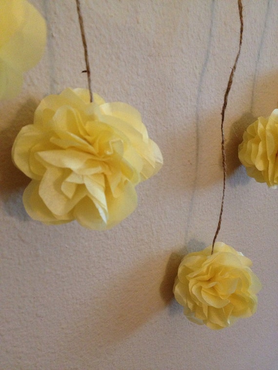 Yellow Tissue Paper Flower Wedding Garland Photography Prop