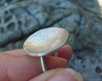 Moon Ring sterling silver Eco friendly artisan jewelry handmade rustic silver