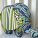 Stuffed Elephant Softie Toy Baby Toddler Gift Plush Animal Blue Yellow Green Stripes Designer Prints
