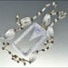 Art Deco Necklace Crystal Frosted Glass Enamel Lalique Style Bead Vintage Jewelry 1920s Flapper