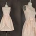 vintage 1950s dress 50s dress full skirt floral brocade taffeta peplum party