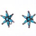 Early Zuni Turquoise Earrings - Zuni Petitpoint Star - Sterling Screwbacks