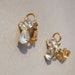 Vintage angel rhinestone earrings clip on