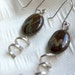 African Onyx Sterling Silver Twisted Earrings