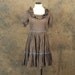 vintage 50s Dress - Square Dance Dress - Brown and Blue Ruffled Babydoll Dress Sz M