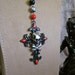 Nocturnal Prayer: Medieval Skull Cross Rosary Style Necklace Black and Blood Red Vintage Assemblage One of a Kind ooak