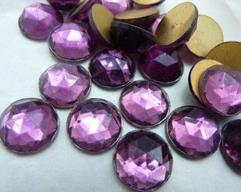 Vintage Rhinestone Rauten Rose Glass Rhinestone 13mm (4)