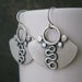 sterling silver ,patterned earrings, hand forged