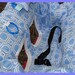 Designer Shopping Cart Cover grocery cart cover READY TO SHIP blue and white geometric shapes