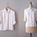 SALE 80s blouse / embroidered collar / B Girl blouse