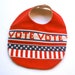 Time to VOTE - Organic Baby Bib - Teething and Food Bib in Red with Antique American Trim - Eco Friendly Kids (Ready to Ship)