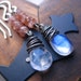 Wire Wrapped Earrings Sunstone Moonstone Gemstone Sterling Silver Earrings