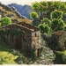 A mountain trail - Original art, small 7x5 landscape watercolor painting inspired in Portugal