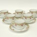 Shabby Art Nouveau 15 Pc Coffee Set /Tea Set: German Eggshell Porcelain, Pink Roses, 18k Gold, Demitasse