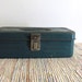 Vintage Metal Industrial Metal Tool / Tackle Box w Tray Compartment