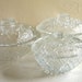 Three Matching Cut Glass Candy Bowls with Lids Set