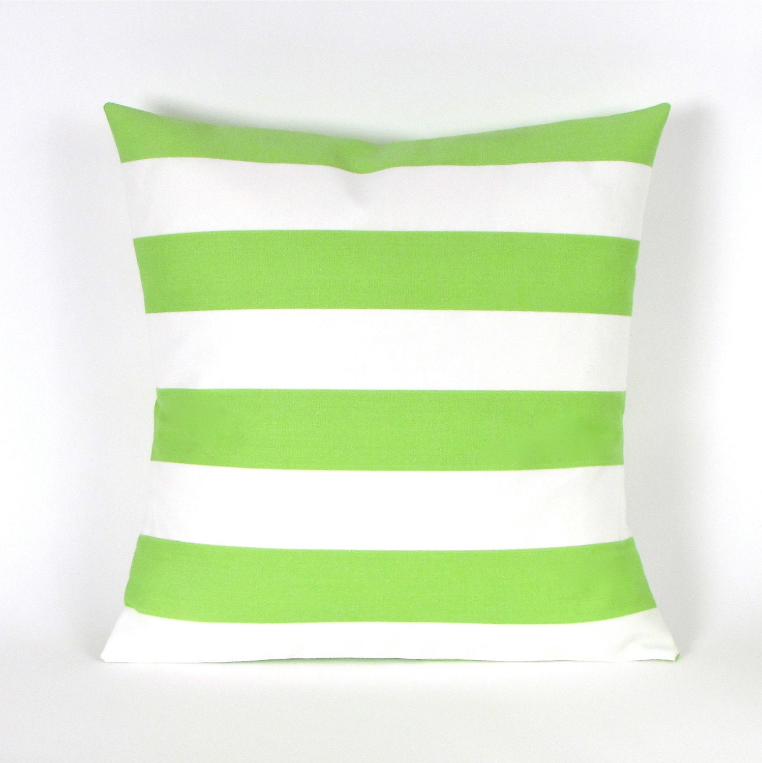 Lime Green and White Stripe INDOOR OUTDOOR Pillow Cover