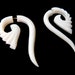 Tribal Wings white buffalo bone EARRINGS- fakies fake plugs gauge