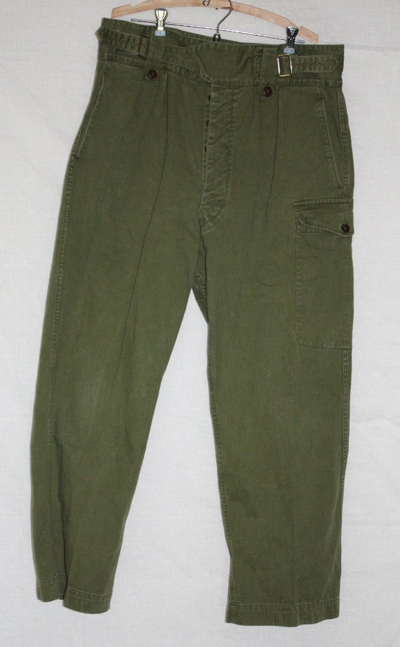 Vintage Military Cargo Pants 1950's or 1960's by ilovevintagestuff