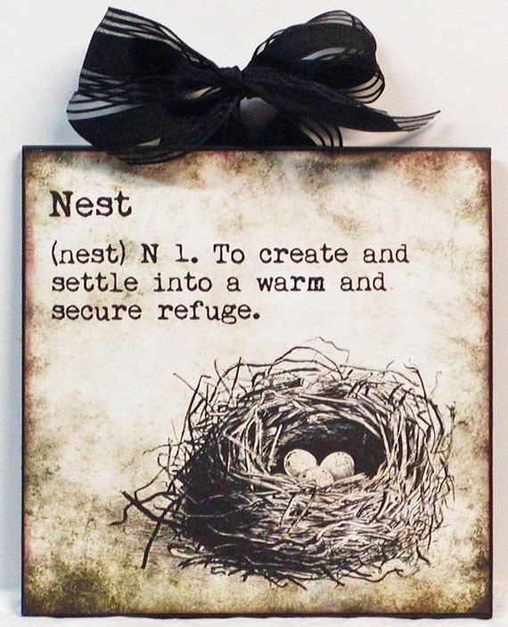 Definition of Nest Bird nest Custom Wooden Wall Plaque