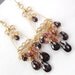 RESERVED for S - Red Garnet Chandelier Earrings 14k Gold Fill Wire Wrapped Cluster Multicolor Gemstones- Layaway Payment 1