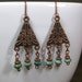 Tribal Earrings, Turquoise Earrings, Copper Native Ethnic Chandelier Geometric Bohemian Dangle Earrings Womens Jewelry