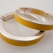 SALE ---- Vintage Sterling & Yellow Enamel Hoop Earrings