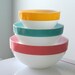 Set of Fire King Colonial Fired-On Rim Bowls