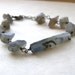 Ice Blue Aqua Kyanite and Grey Labradorite Rough Cut Gem Bracelet, Blue and Grey Bracelet, Rustic Bracelet