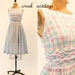 50's Vintage Dress Small / 1950s Cotton Dress / Garden Party Frock