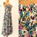 RESERVED 1940's Vintage Dress XS / 40s Strapless Dress / Primary Blooms Dress
