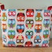 LARGE Fabric Organizer Basket Storage Container Bin - Size Large - Bright Owls