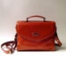 vintage Bolon Rust Orange Brown Leather Satchel